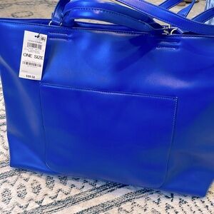 BNWT ON 34th COBALT BLUE HANDBAG / PURSE / TOTE VEGAN